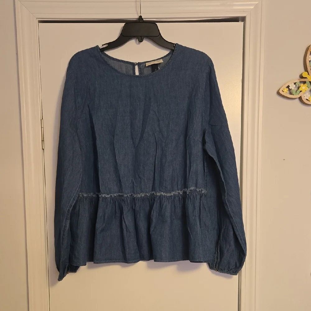 Universal Thread Blue Peplum Blouse - Picture 1 of 6